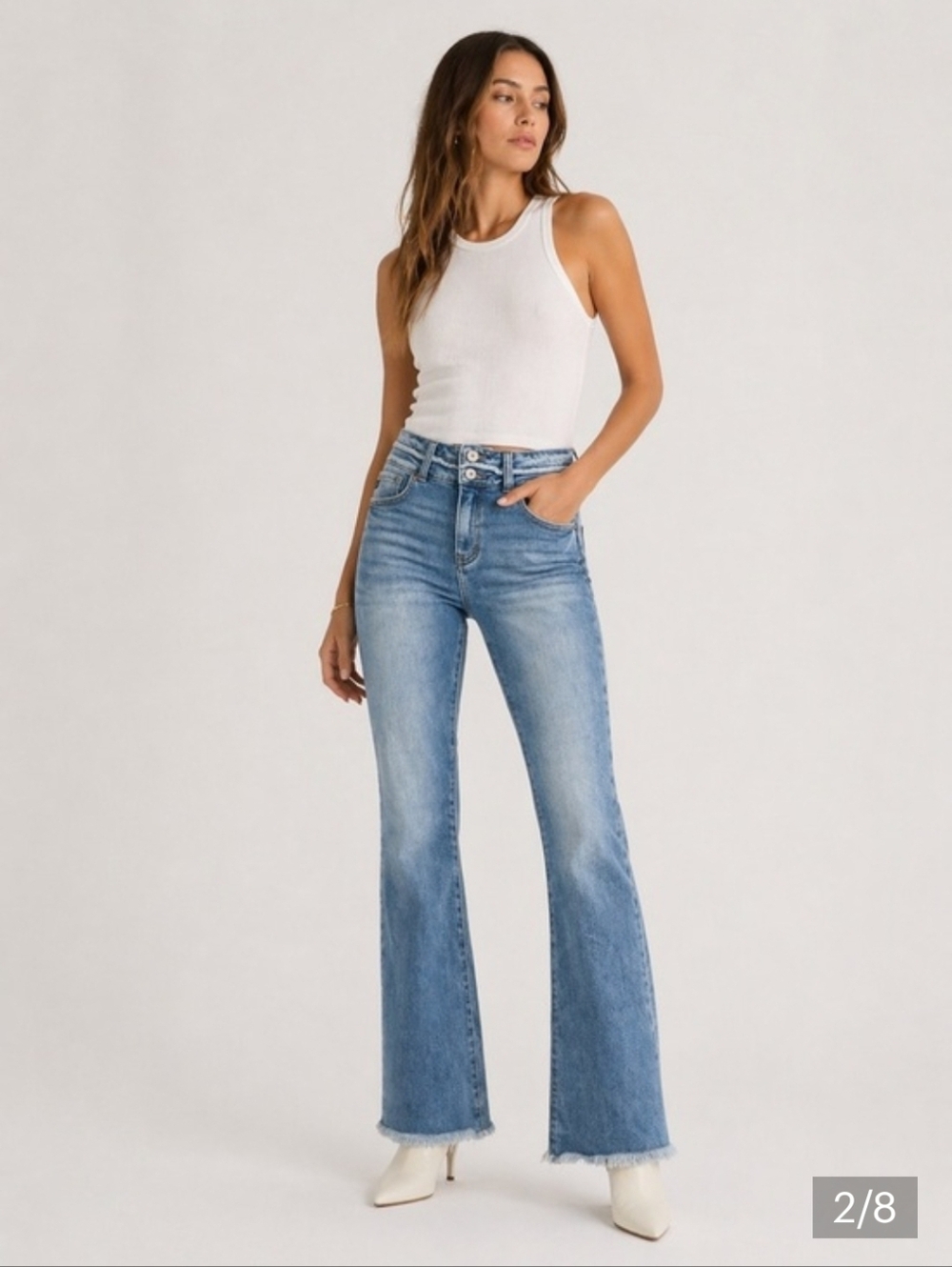 KanCan High Rise Super Flare Jeans - Light Blue